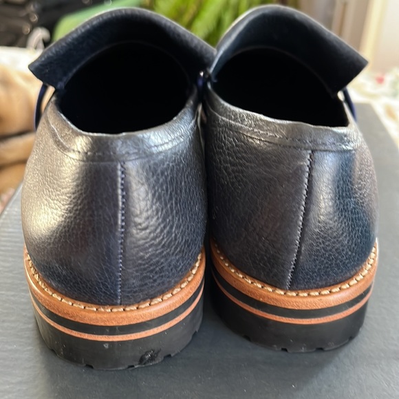 Bernardo Ora Navy leather and satin loafer size 7 - Picture 6 of 6
